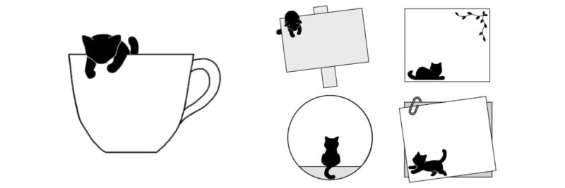 黒猫のメッセージスタンプの画像